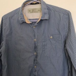 Forever 21 Men Striped Button Up Shirt